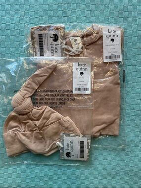 Kate Quinn footie and knot hat bundle